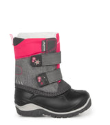 BOTTES D'HIVER POUR TOUT-PETIT, KIDDY GRIS & ROSE (4 À 10)