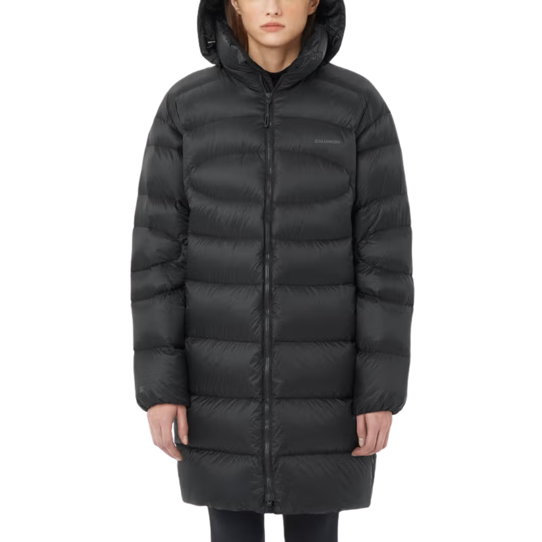 MANTEAU DUVET FEMME OUTLINE NOVELTY NOIR LC2615400 SALOMON MAHEU GO SPORT DEVANT MANNEQUIN