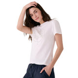 T-SHIRT MANCHES COURTES LOLË FEMME LAURIER REFLET BLANC LSW4666 W463 MAHEU GO SPORT DEVANT ANGLE