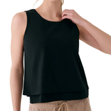 CAMISOLE LOLË FEMME OLIVIE DOUBLE NOIR LSW4700 N415 MAHEU GO SPORT DEVANT MANNEQUIN