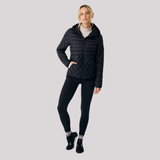 MANTEAU MATELASSÉ FEMME, THE BASE NOIR LUW0970 N415 LOLE MAHEU GO SPORT DEVANT