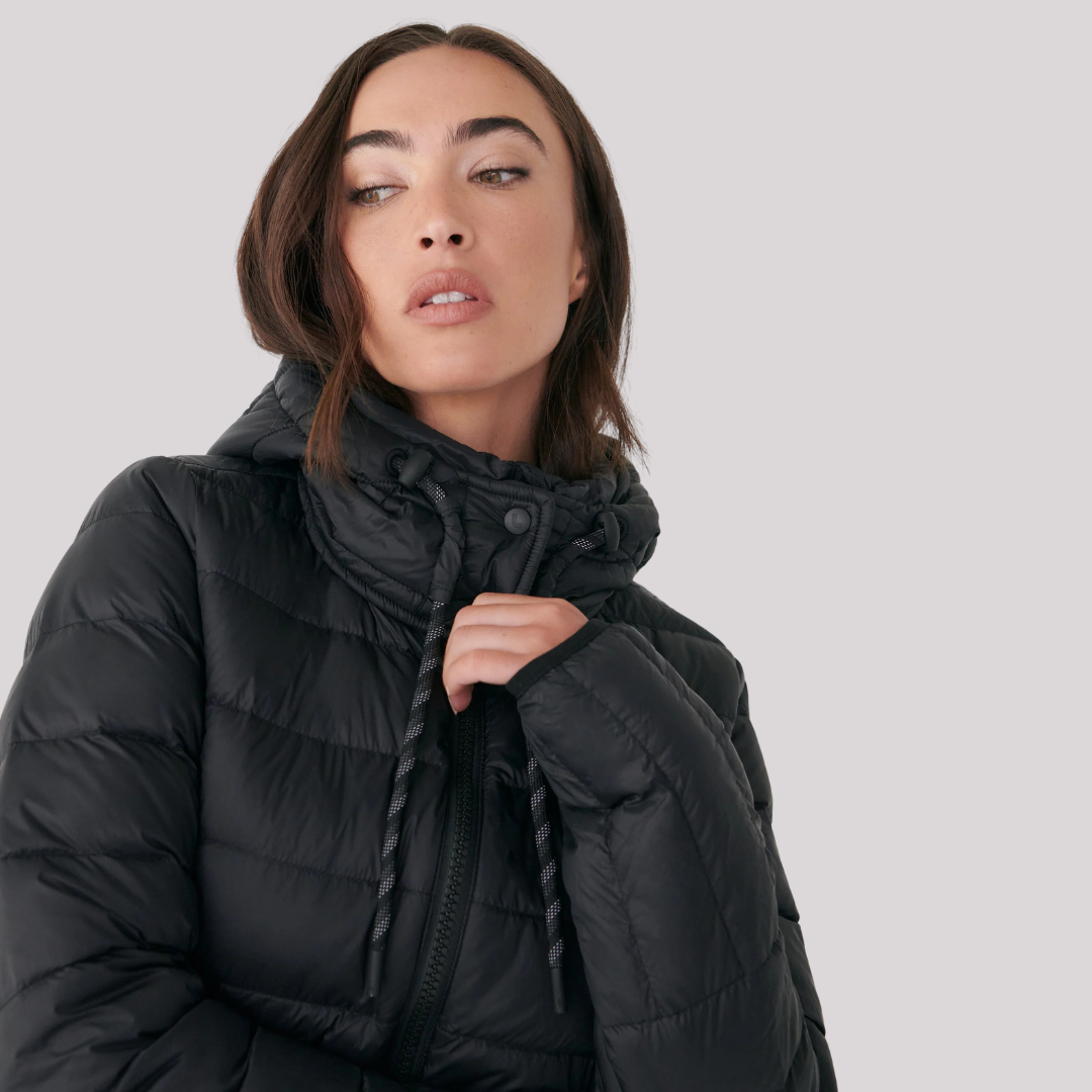 WOMEN'S QUILTED COAT, EMELINE BLACK