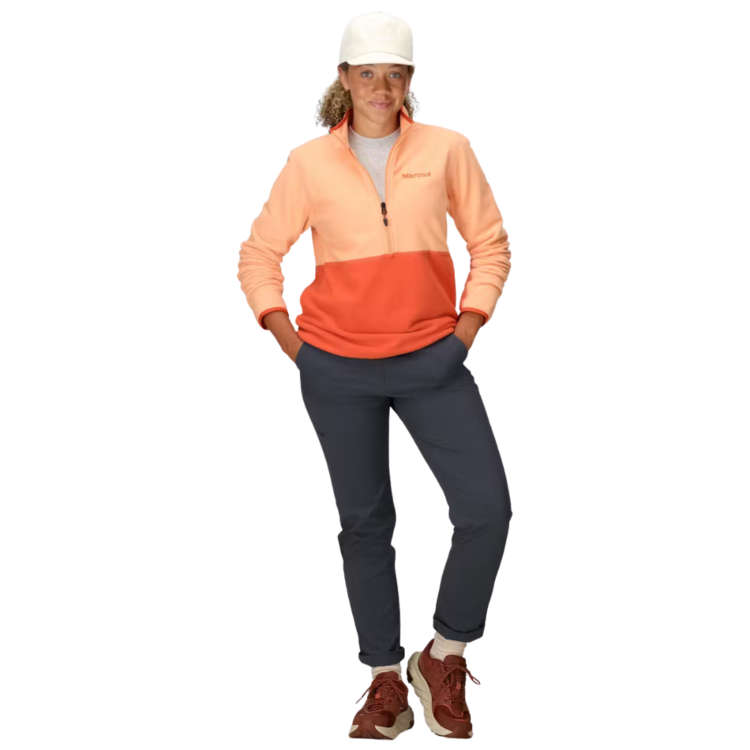 CHANDAIL POLAIRE FEMME, ROCKLIN 1/2 ZIP ABRICOT - Maheu Go Sport
