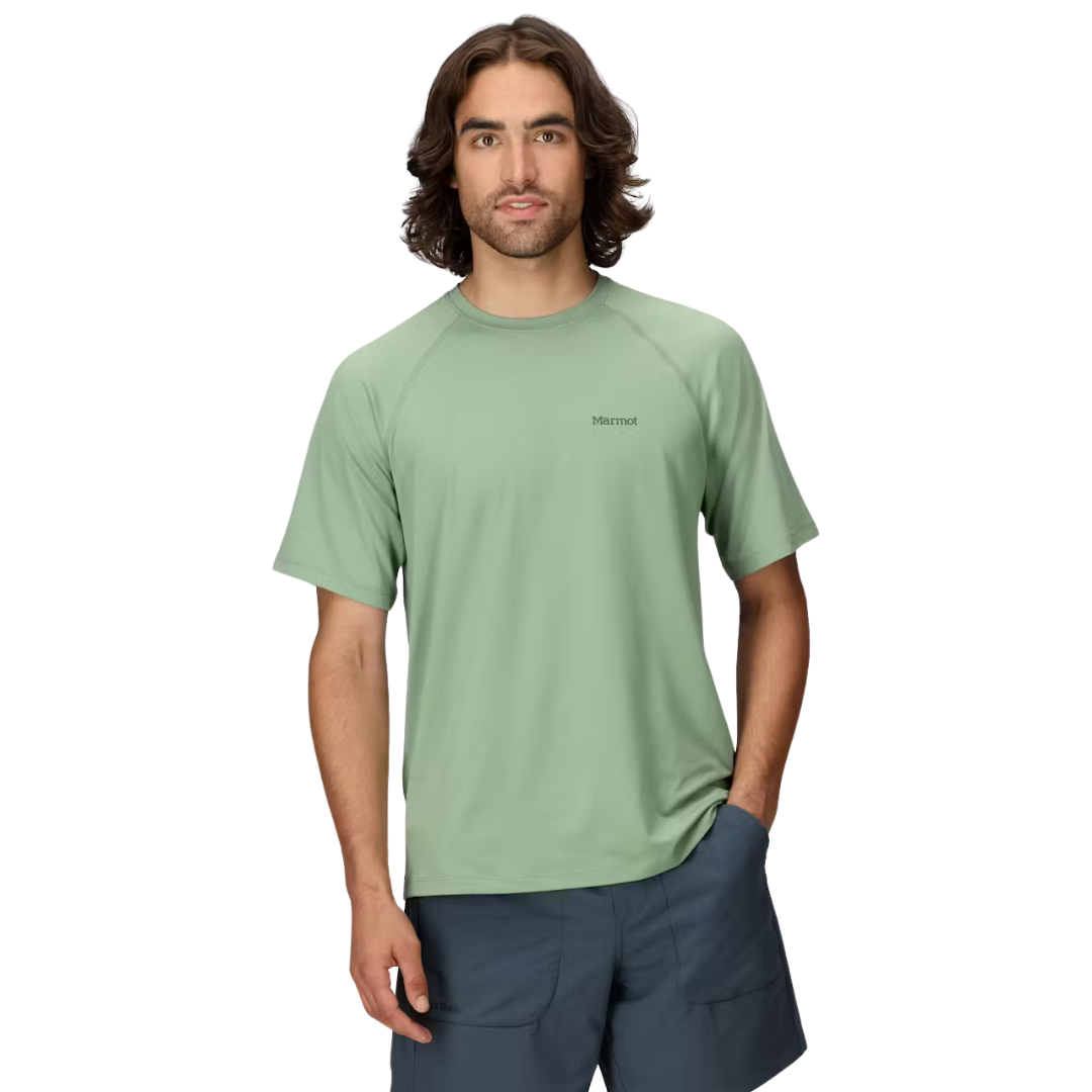 T-SHIRT MANCHES COURTES HOMME WINDRIDGE VERT M14154 MARMOT MAHEU GO SPORT DEVANT