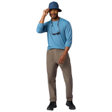 CHANDAIL PROTECTION SOLAIRE HOMME AIREXCHANGE UPF 50 BLEU M16049 458 MAHEU GO SPORT MANNEQUIN DEVANT PLEIN PIED