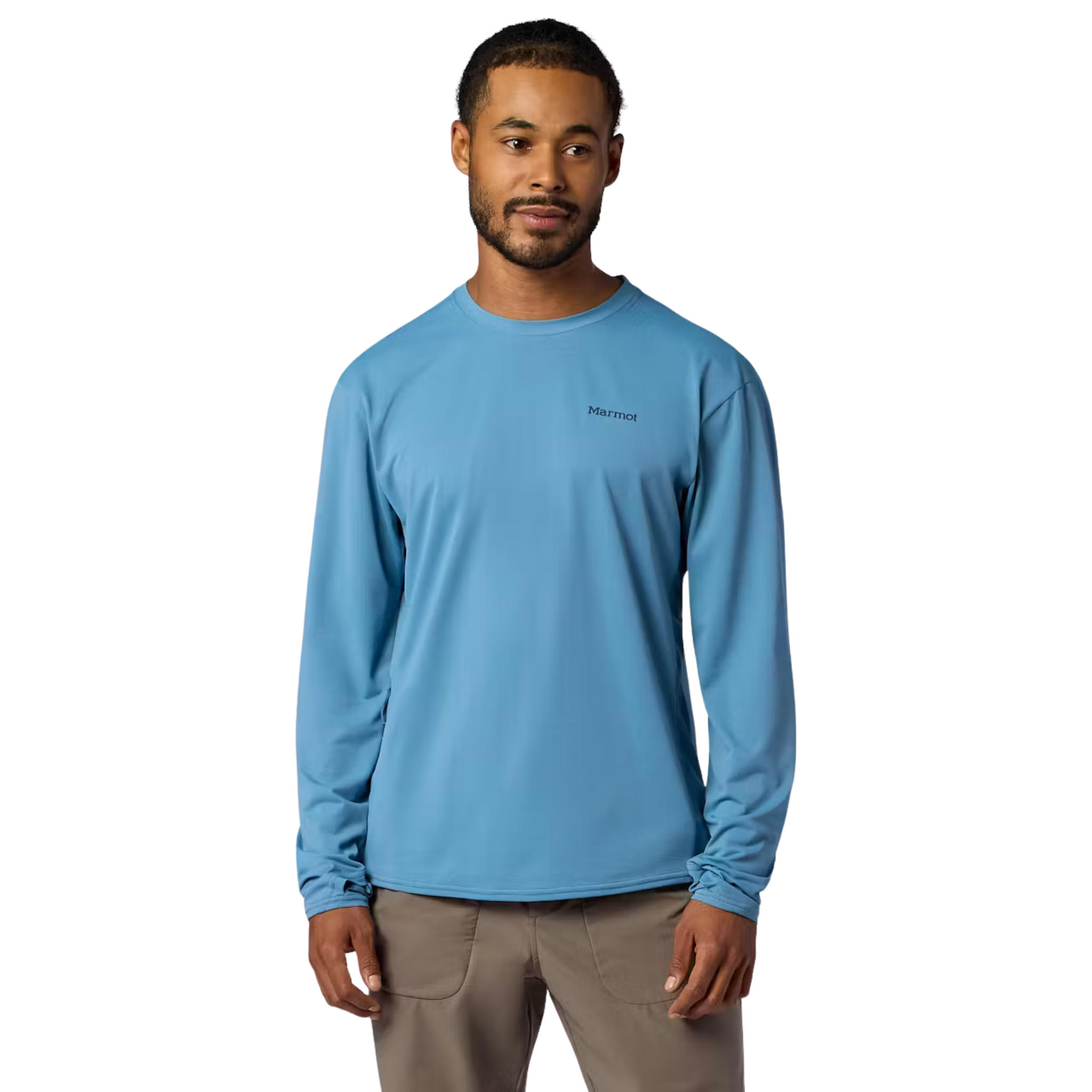 CHANDAIL PROTECTION SOLAIRE HOMME AIREXCHANGE UPF 50 BLEU M16049 458 MAHEU GO SPORT MANNEQUIN DEVANT