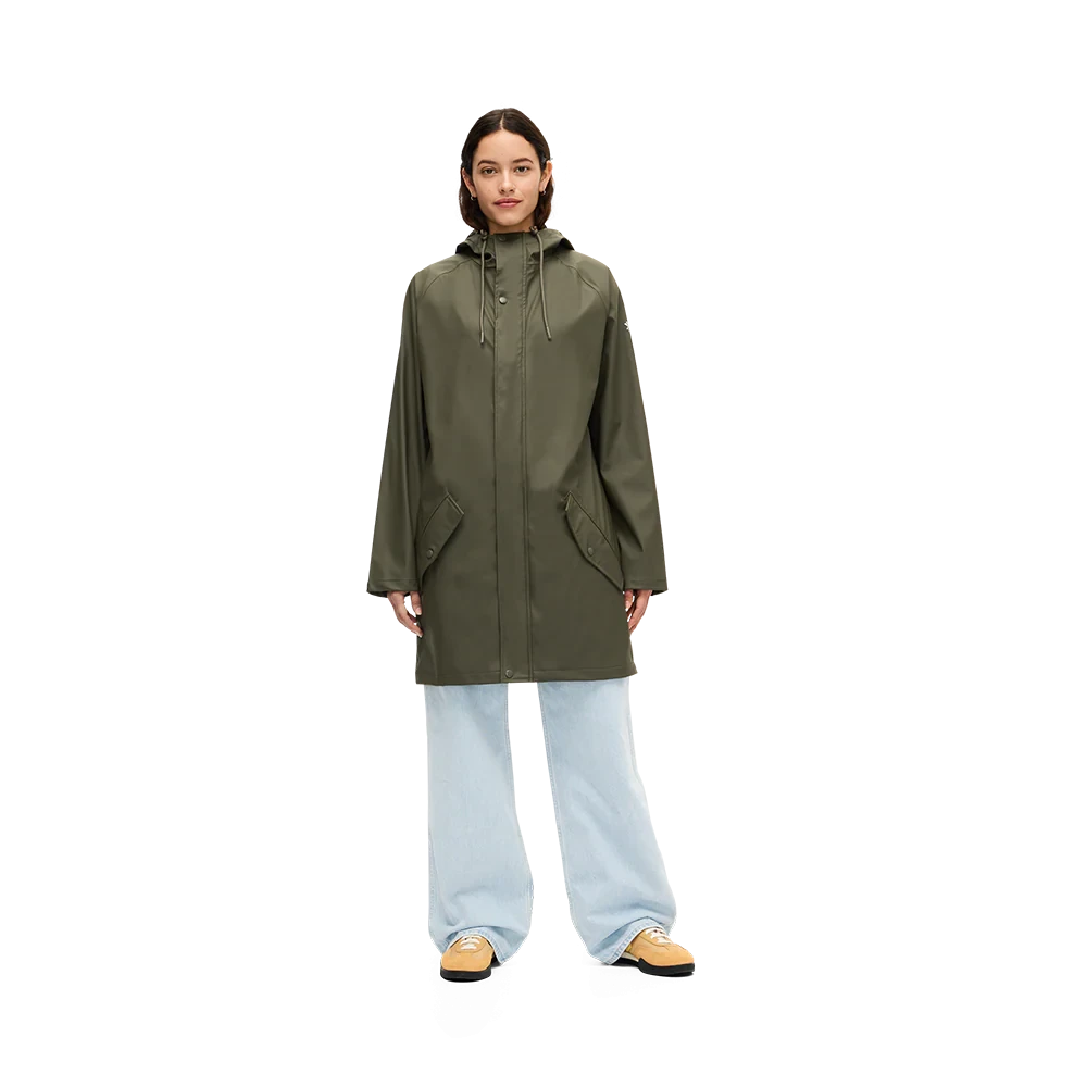 MANTEAU DE PLUIE LONG FEMME, DRIZZLE BASILIC