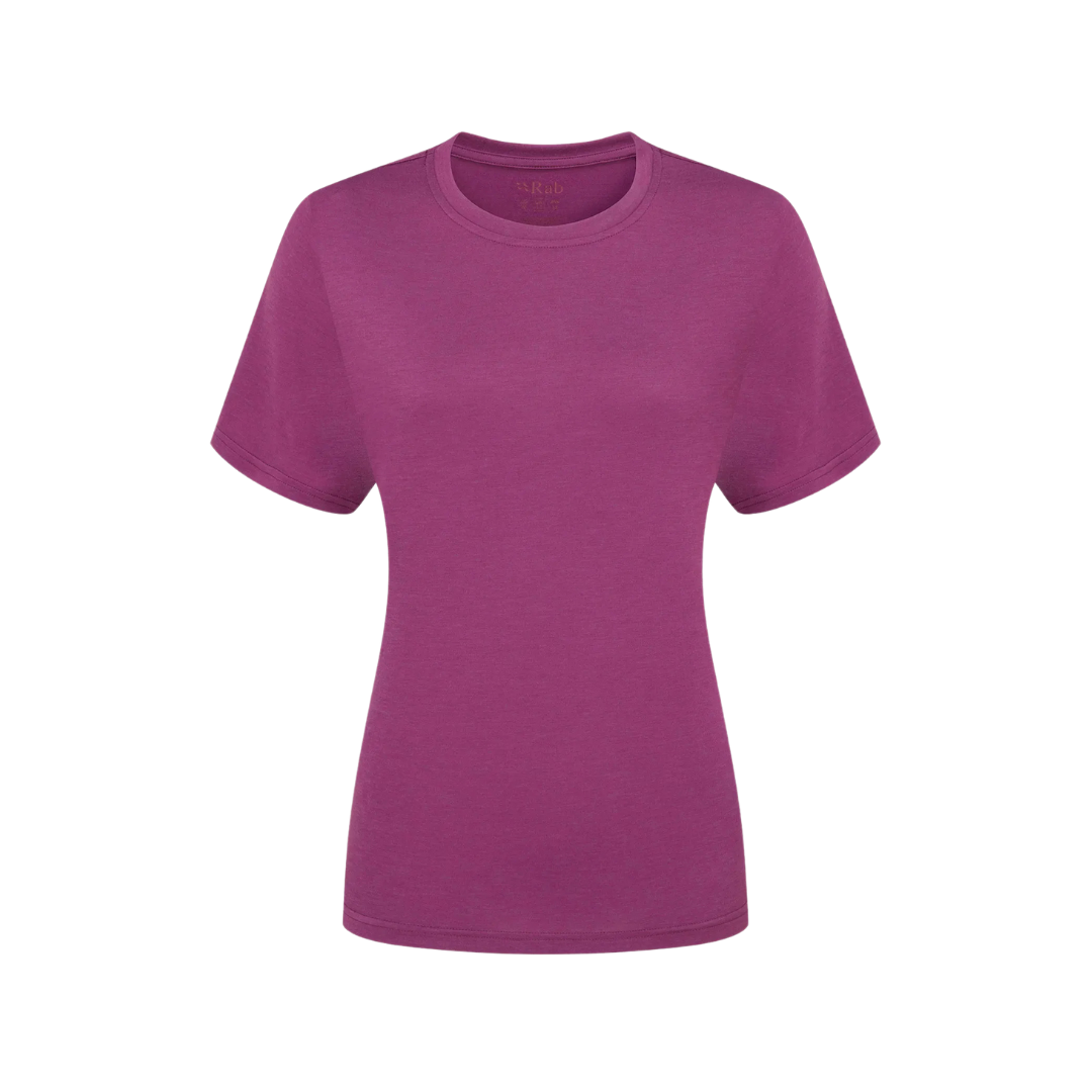 T-SHIRT MANCHES COURTES FEMME CRIMP LOGO PLUM QBL-69 RAB maheu go sport DEVANT