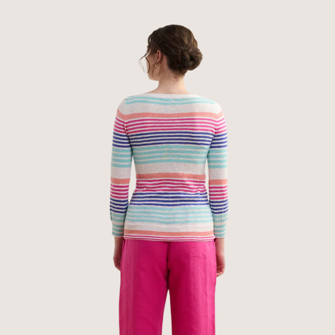 CHANDAIL BRETON FEMME TRICOT RAYURES CERISE S25CSL1721 HATLEY MAHEU GO SPORT DOS MANNEQUIN