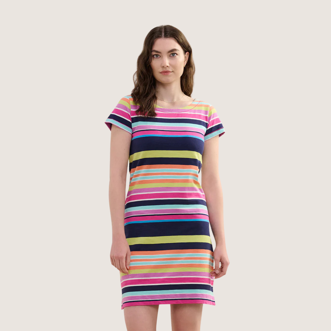 ROBE FEMME NELLIE RAYURES CHAUDES S25HEL179A HATLEY MAHEU GO SPORT DEVANT MANNEQUIN