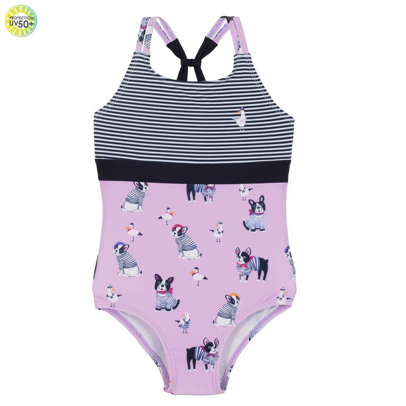 MAILLOT DE BAIN UNE PIÈCE ENFANT LILAS (7 & 8 ans) S25S04 01 3 NANO MAHEU GO SPORT DEVANT