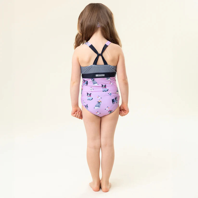 MAILLOT DE BAIN UNE PIÈCE ENFANT, LILAS (4 à 6 ans) - Maheu Go Sport
