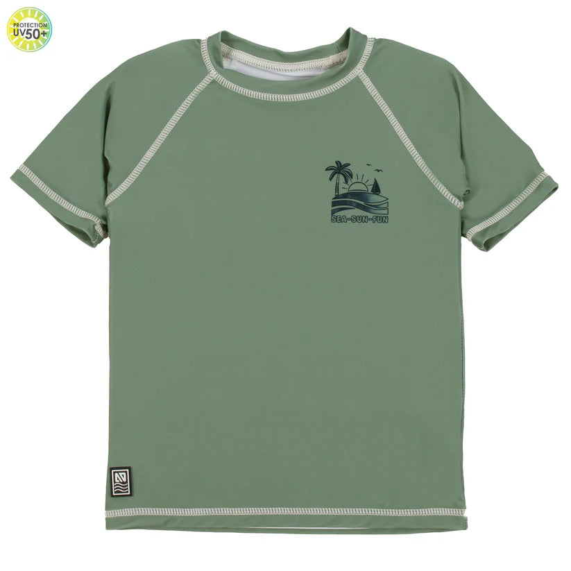 T-SHIRT ENFANT PROTECTION SOLAIRE UV 50+ VERT S25S201 NANÖ MAHEU GO SPORT DEVANT