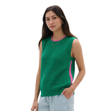 DÉBARDEUR TRICOT HATLEY FEMME CRUZ VERT ARCADIA S26ARL1893 MAHEU GO SPORT CÔTÉ MANNEQUIN