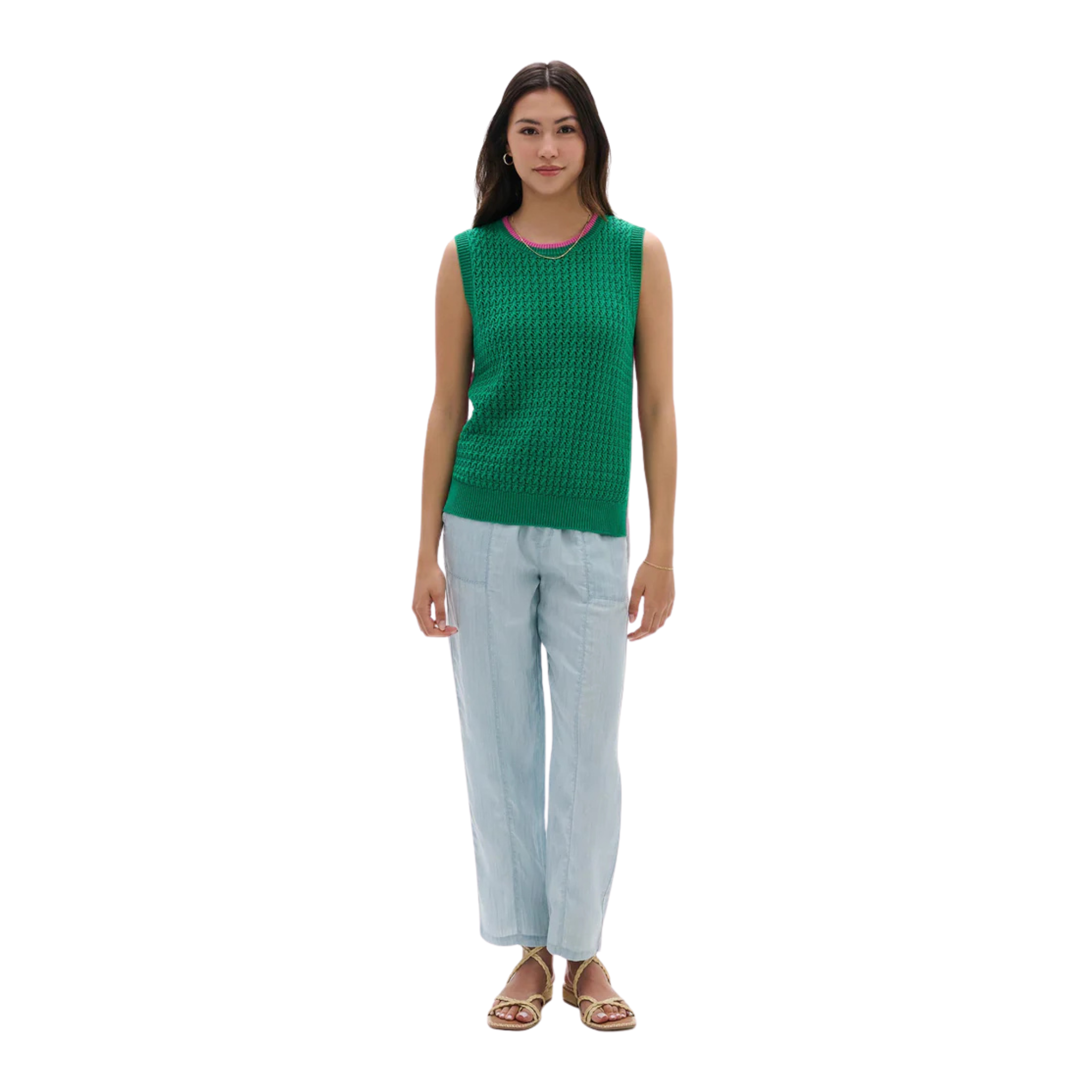DÉBARDEUR TRICOT HATLEY FEMME CRUZ VERT ARCADIA S26ARL1893 MAHEU GO SPORT DEVANT MANNEQUIN PLEIN PIED