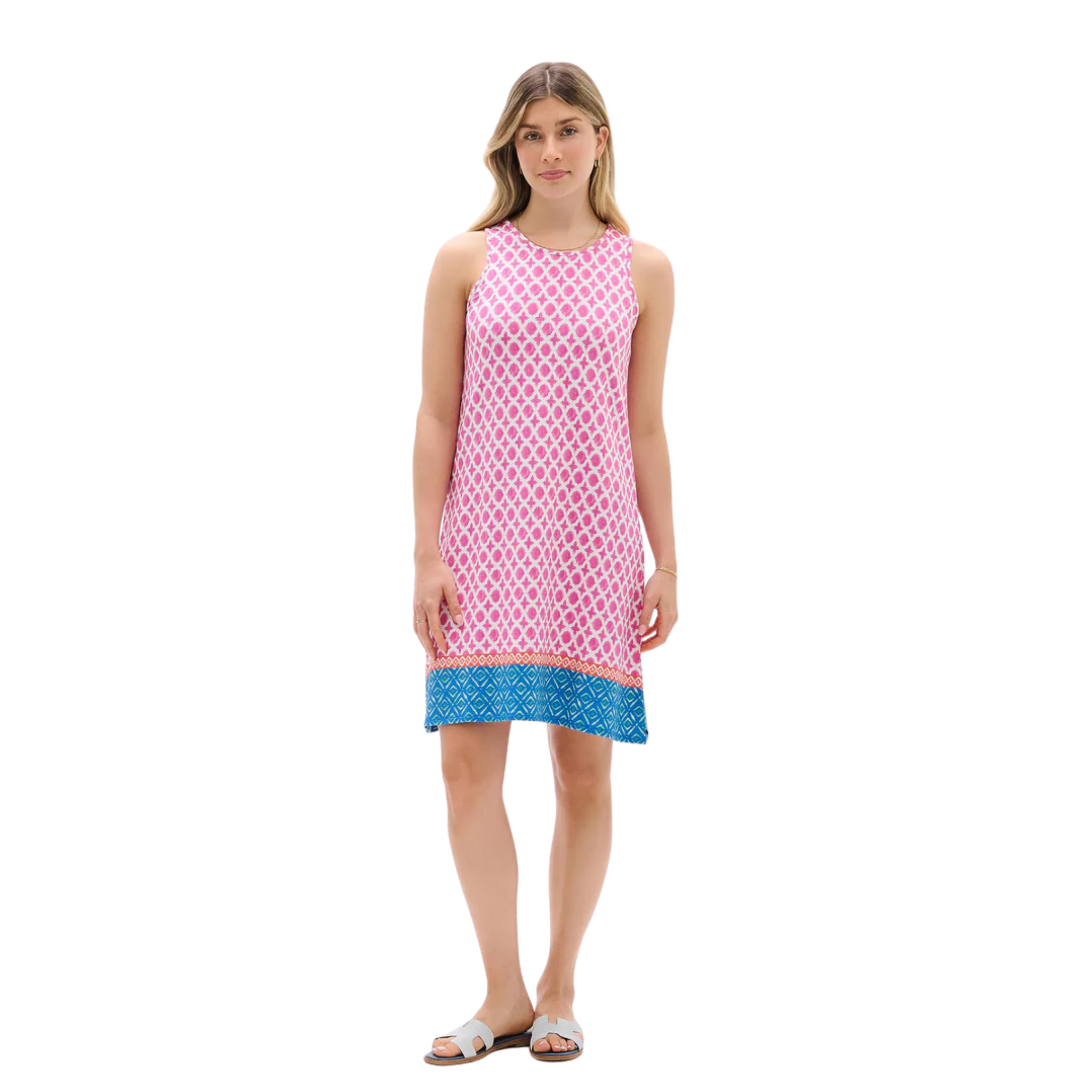 ROBE SANS MANCHE HATLEY FEMME BELLA MÉDAILLONS ROSES S26BBL1287 MAHEU GO SPORT MANNEQUIN DEVANT PLEIN PIED