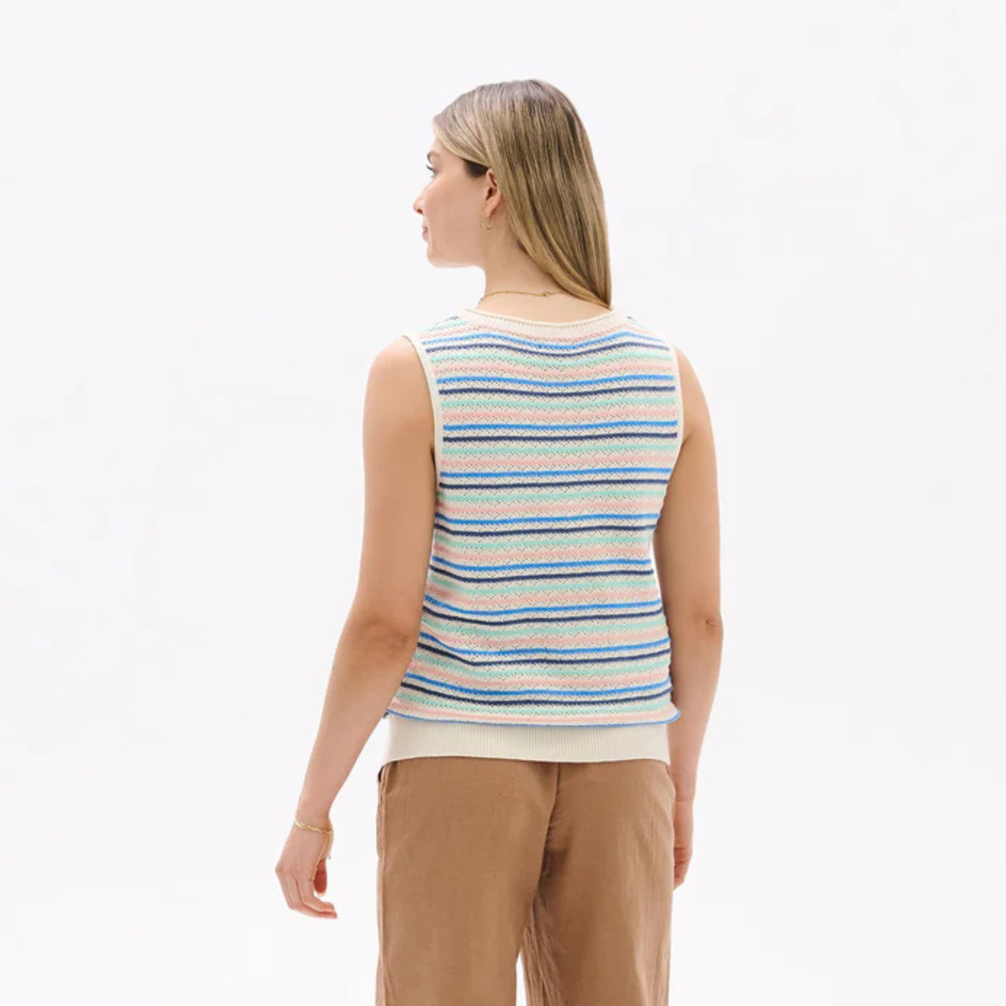 DÉBARDEUR HATLEY TRICOT FEMME KATE RAYURES S26CAL1908 MAHEU GO SPORT MANNEQUIN DOS