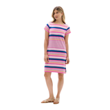 ROBE À MANCEHS COURTES FEMME, RAYURES JOYEUSES