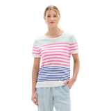 T-SHIRT MANCHES COURTES TRICOT FEMME SIMONE RAYURE ESTIVALE S26GSL1905 MAHEU GO SPORT DEVANT MANNEQUIN