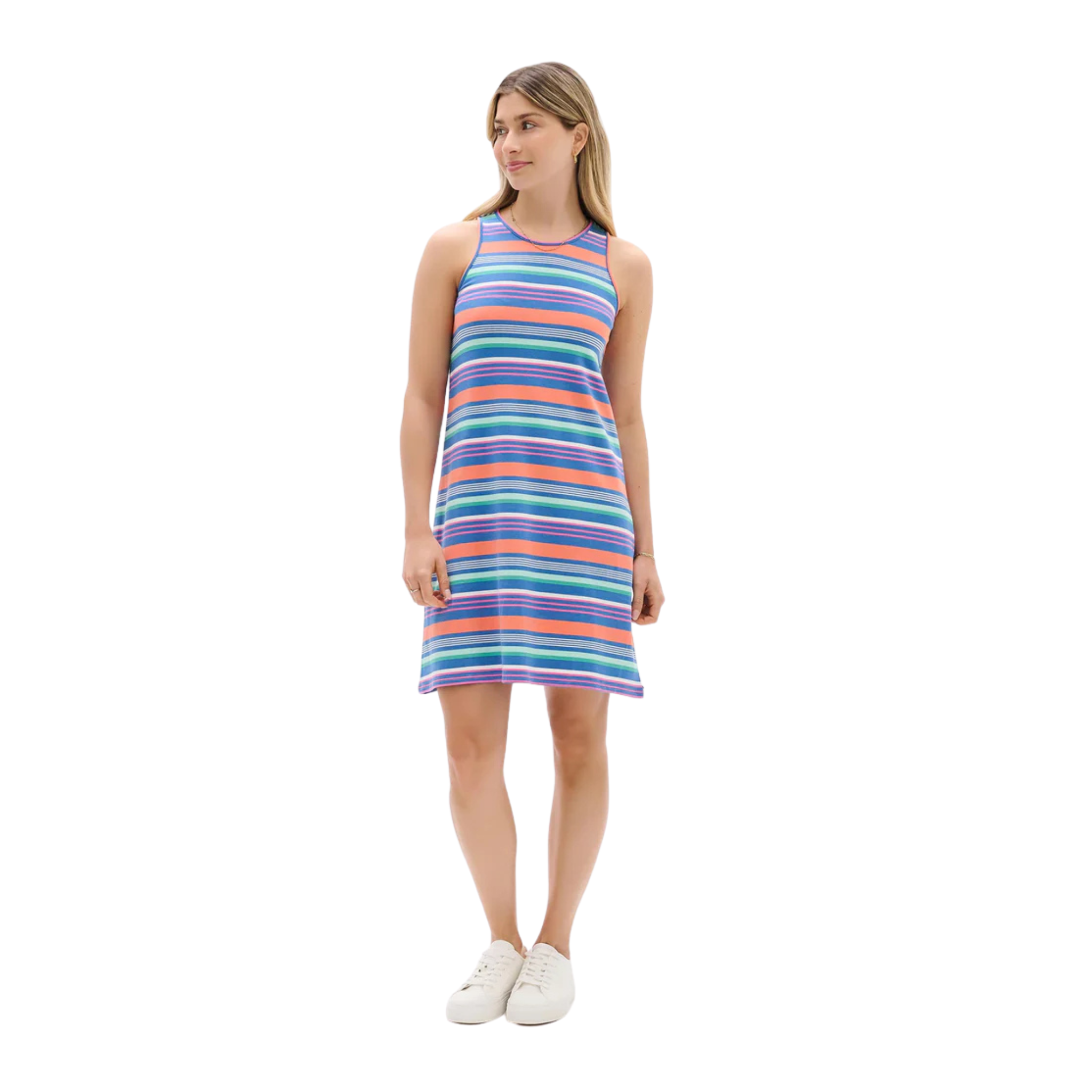 ROBE SANS MANCHES FEMME HATLEY BELLA RAYURES HAVANAISES S26HSL1287 MAHEU GO SPORT MANNEQUIN DEVANT PLEIN PIED