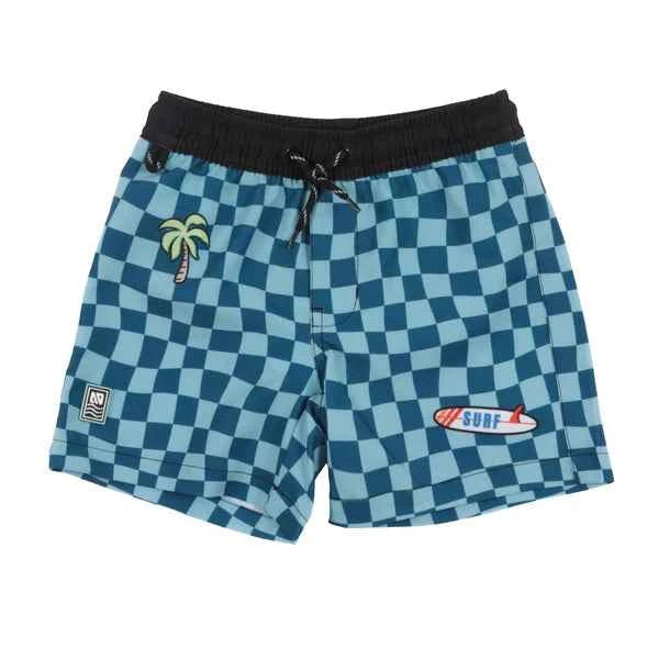 SHORT MAILLOT POUR ENFANT, CARREAUX SARCELLE (4 À 12 ANS)