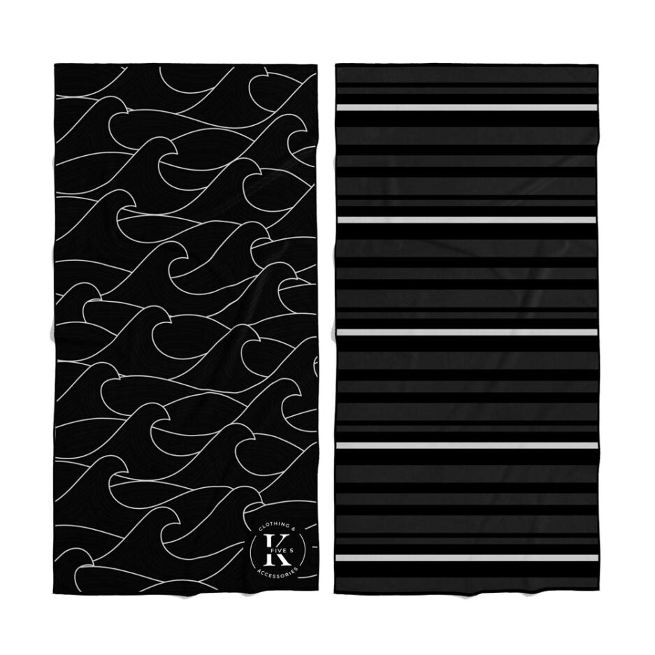 SERVIETTE PLAGE PISCINE MICROFIBRE K5 SOMBRE OCEAN MAHEU GO SPORT DOS DEVANT