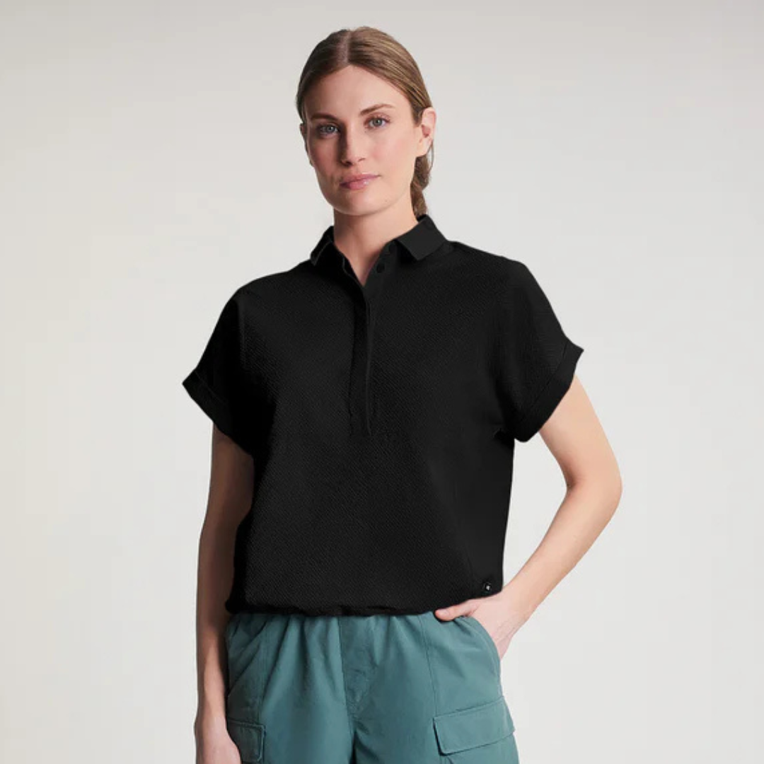 CHEMISE MANCHES COURTES FEMME ALINA NOIR SSB21114 0001 FIG CLOTHING MAHEU GO SPORT NOIR DEVANT