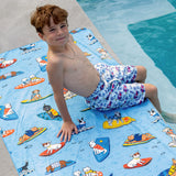 MICROFIBRE BEACH TOWEL, CANINE SURFING