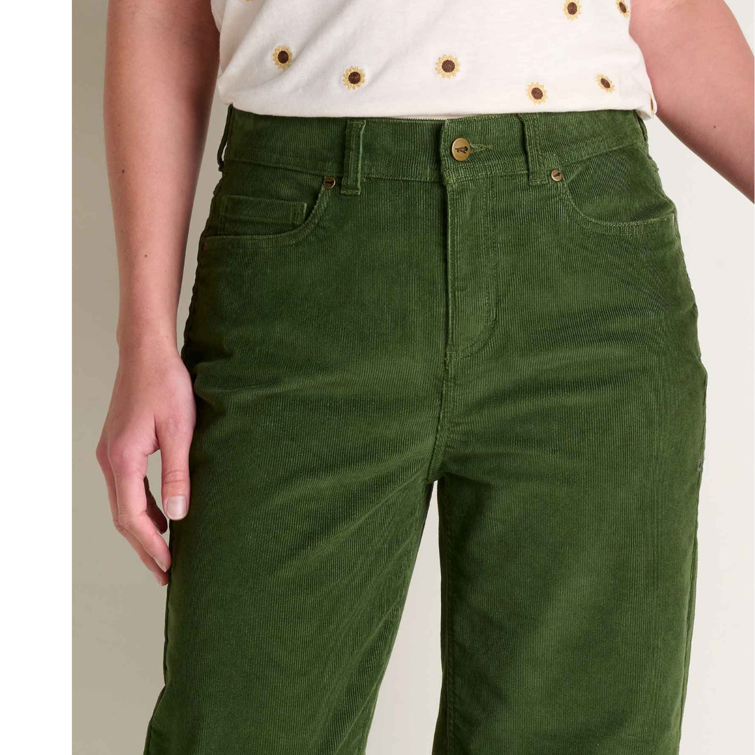 PANTALON JAMBE LARGE FEMME, COASTER CORD EPIDOTE