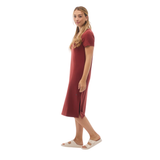 ROBE T-SHIRT MAXI POUR FEMME, NORA CHILI FONCÉ