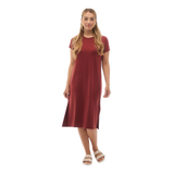 ROBE T-SHIRT MAXI FIG FEMME NORA CHILI FONCÉ TCD12234 637 MAHEU GO SPORT MANNEQUIN DEVANT
