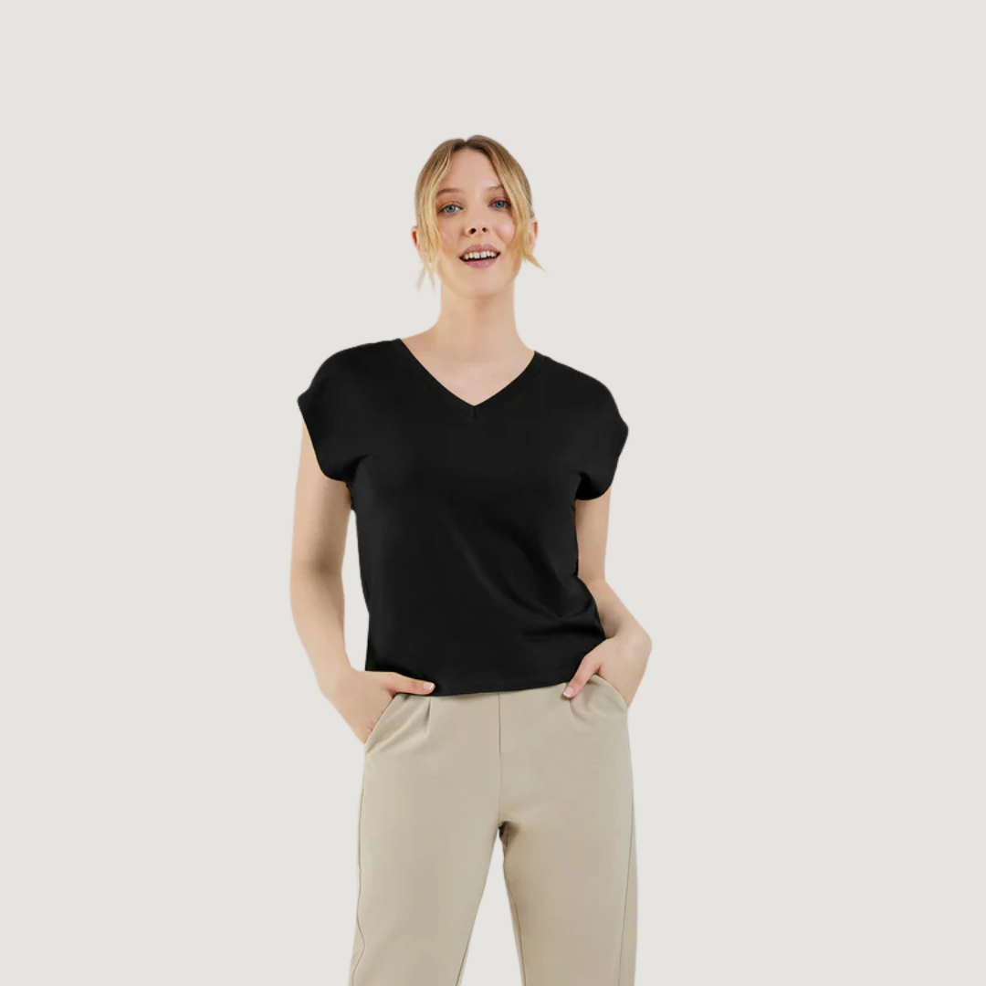 HAUT À MANCHES COURTES FEMME BRIGHTON NOIR TCQ12123 0001 FIG CLOTHING MAHEU GO SPORT DEVANT