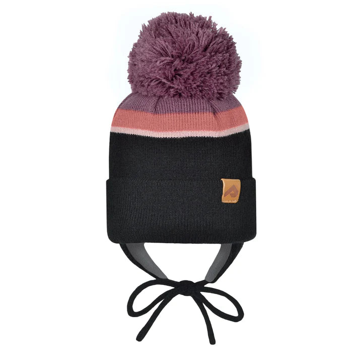 TUQUE À OREILLES POUR ENFANT, NOIR & PINOT (0 à 6X ans)