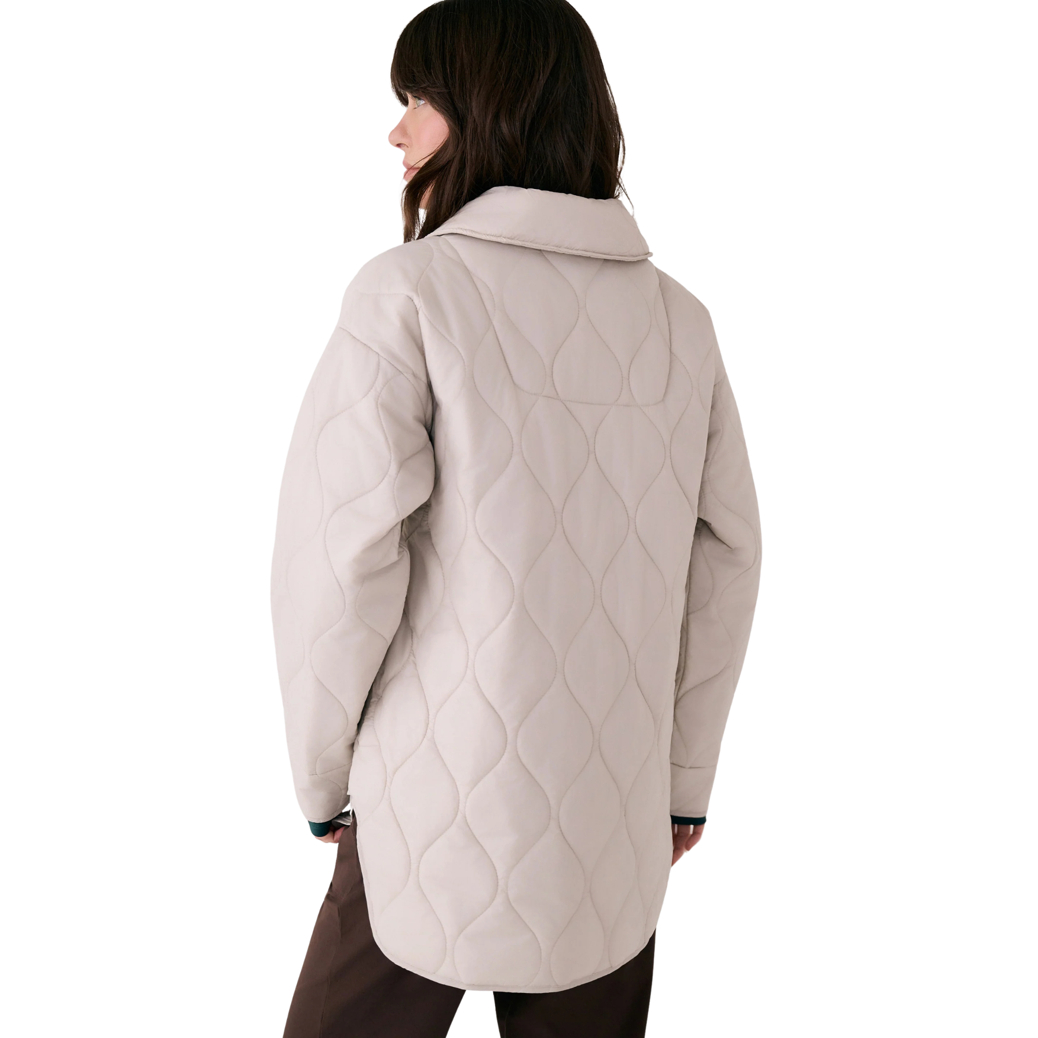 MANTEAU ISOLÉ LOLE FEMME THE SHACKET BEIGE ARGENTÉ LUW0885 G370 MAHEU GO SPORT DOS