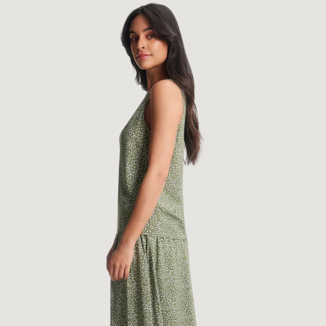 CAMISOLE POUR FEMME, CHLOE FLORA OLIVINE - Maheu Go Sport