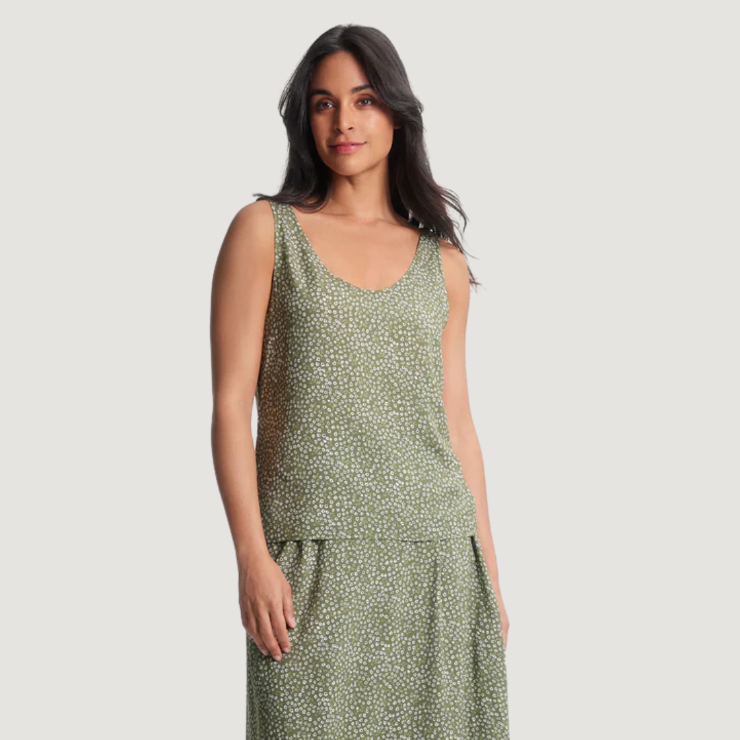 CAMISOLE FEMME CHLOE FLORA OLIVINE TPM15006 0599 FIG CLOTHING MAHEU GO SPORT DEVANT