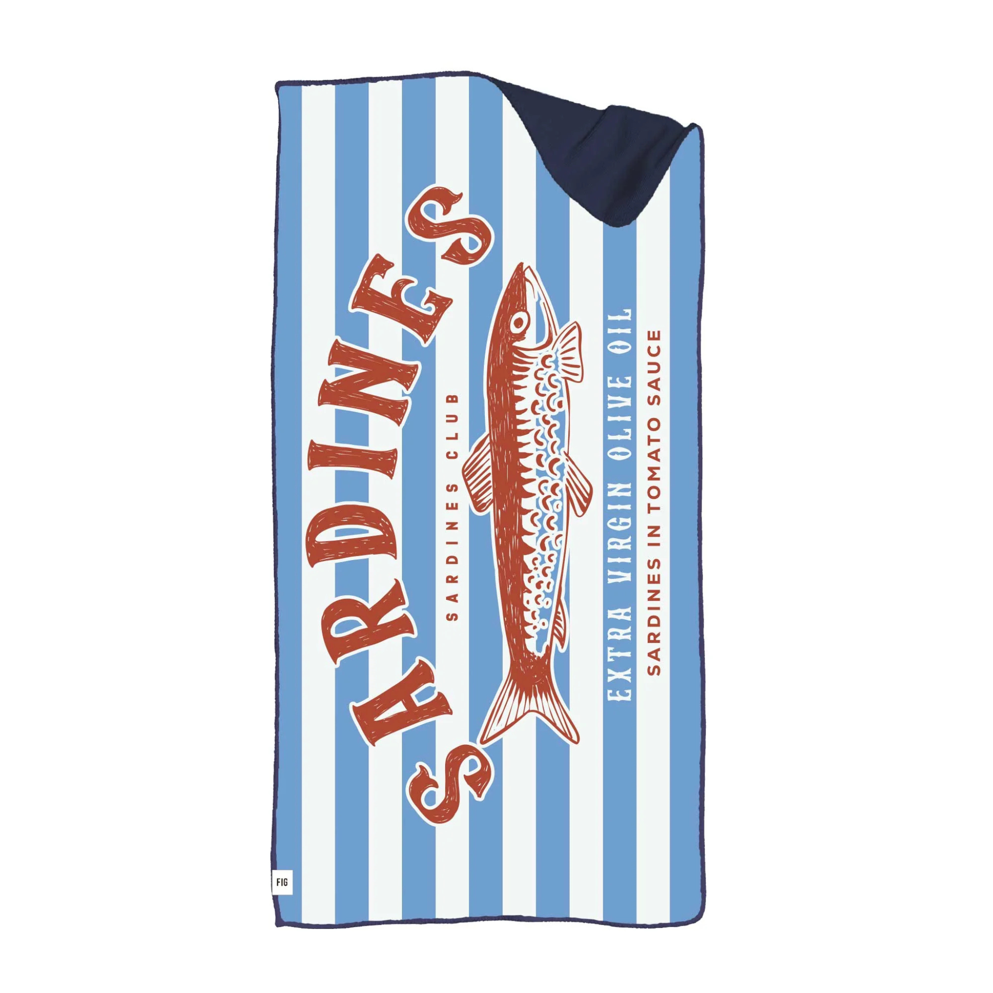SERVIETTE DE PLAGE MICROFIBRE, SARDINE CLUB
