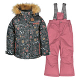 HABIT HIVER 2 PIÈCES FILLE FLEURS 2 À 6 ANS VH302 A PERLIMPINPIN MAHEU GO SPORT DEVANT MANTEAU PANTALON