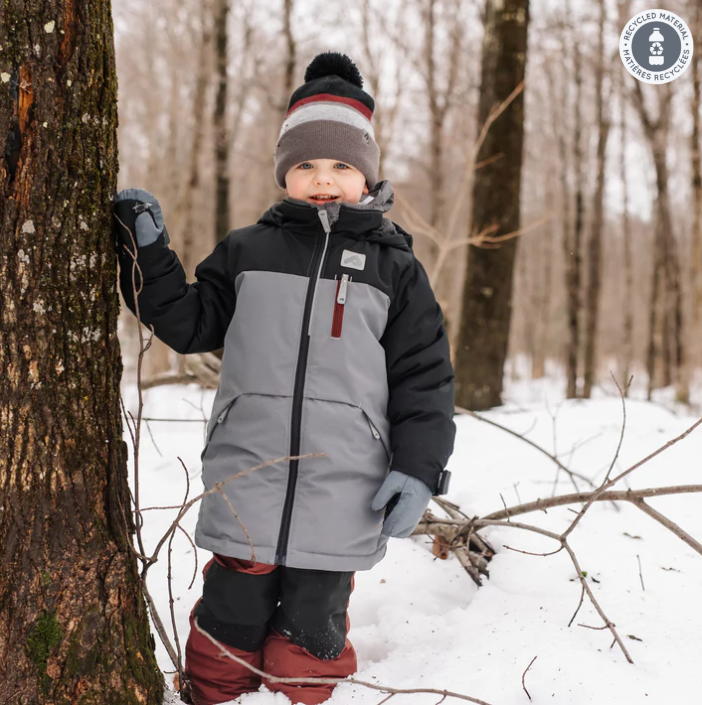 HABIT HIVER 2 PIÈCES GARÇON NOIR GRIS GRENAT VH307 D PERLIMPINPIN MAHEU GO SPORT MANNEQUIN 2 À 6 ANS