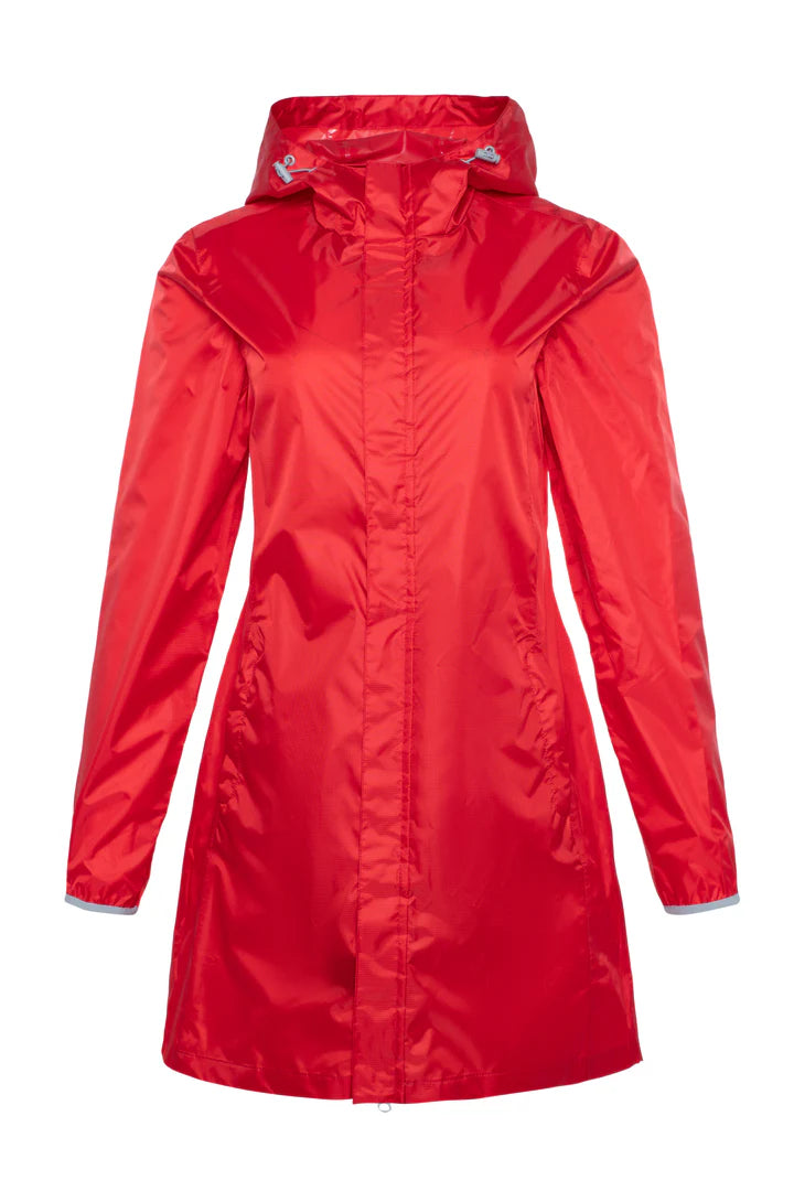 MANTEAU IMPERMÉABLE LONG POUR FEMME, RAINSTORM ROUGE