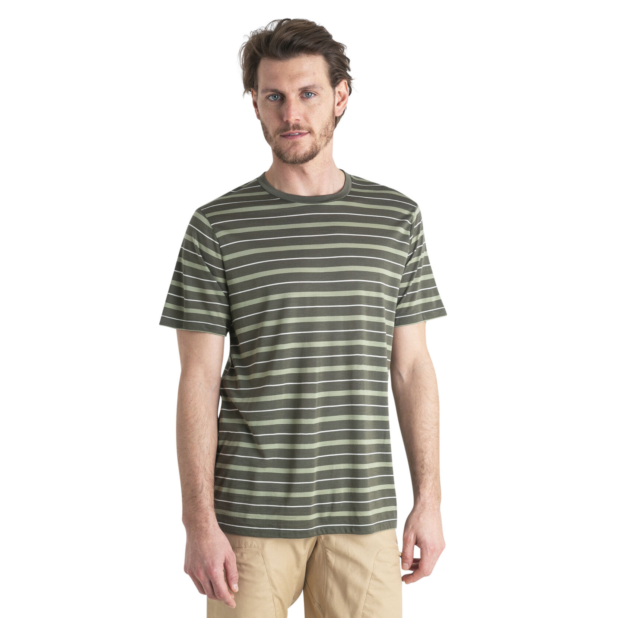 T-SHIRT MÉRINO POUR HOMME, WAVE LODEN