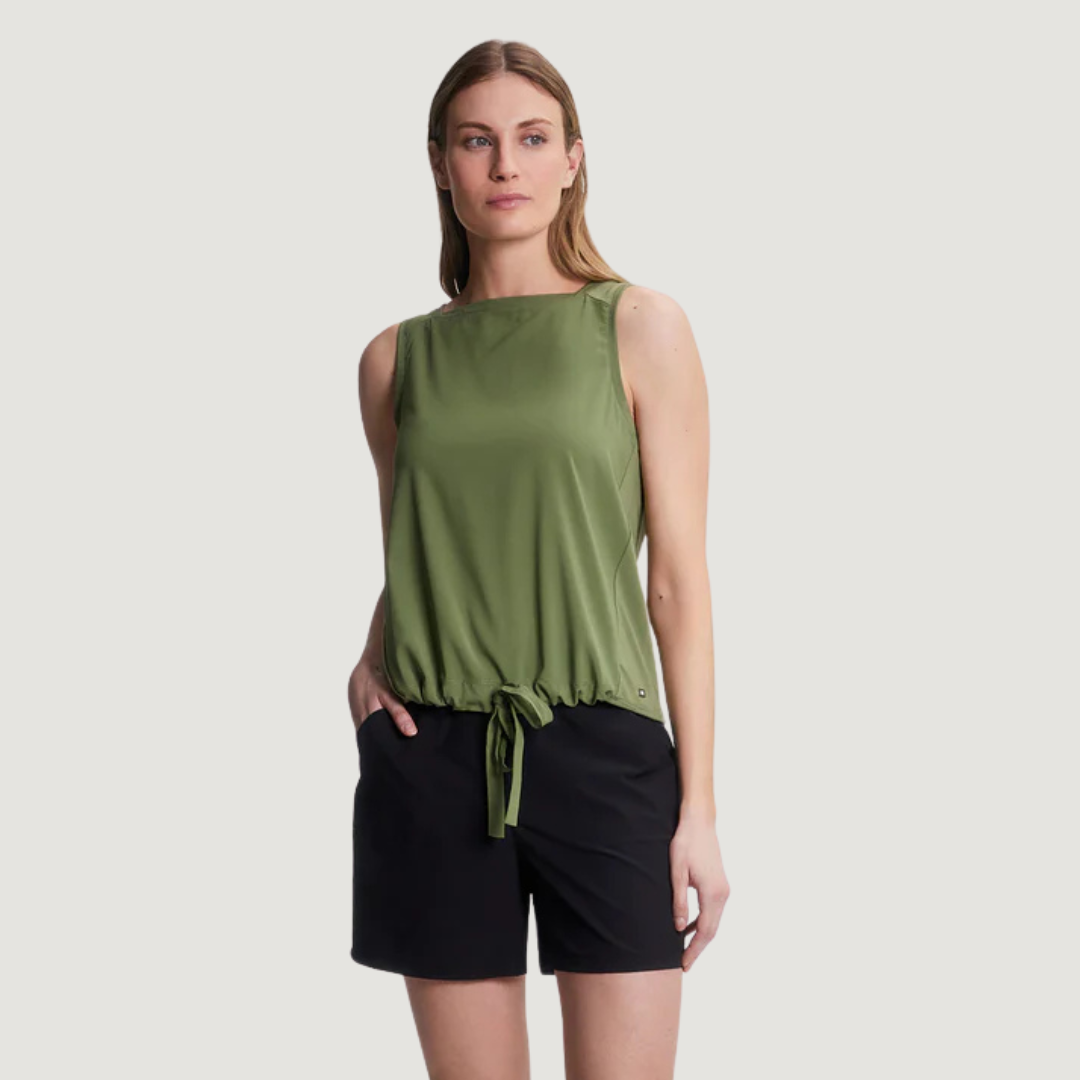HAUT SANS MANCHE FEMME MAYFAIR OLIVINE YAL20007 0585 FIG CLOTHING MAHEU GO SPORT DEVANT
