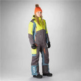 ENSEMBLE MOTONEIGE 1 PIÈCE FEMME, YUKON GRIS & JAUNE