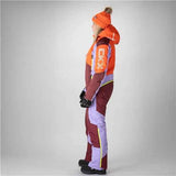 ENSEMBLE MOTONEIGE 1 PIÈCE FEMME, YUKON ORANGE, BOURGOGNE & LILAS