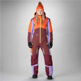 ENSEMBLE MOTONEIGE 1 PIÈCE FEMME, YUKON ORANGE, BOURGOGNE & LILAS