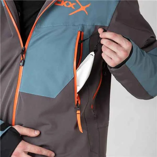 ENSEMBLE MOTONEIGE 1 PIÈCE HOMME, YUKON GRIS & BLEU