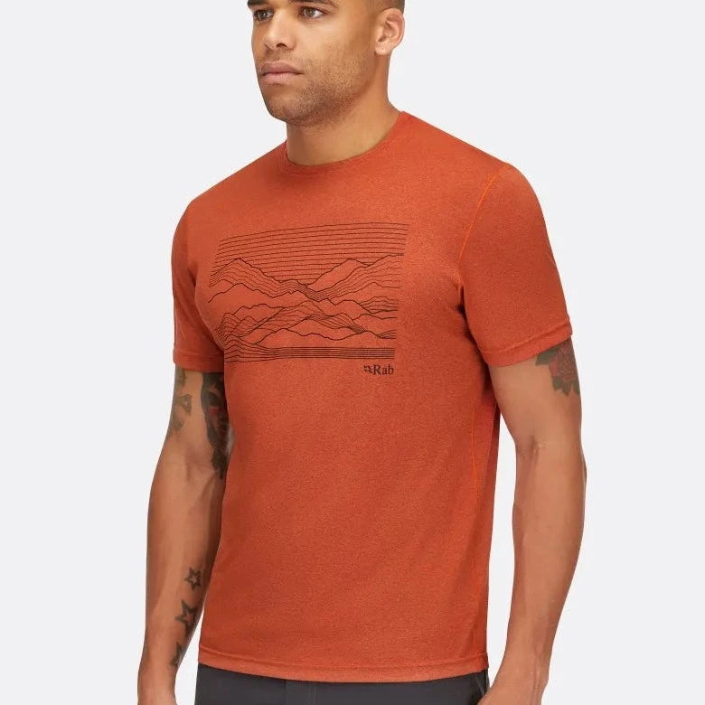 T-SHIRT POUR HOMME, MANTLE OUTLINE RED CLAY