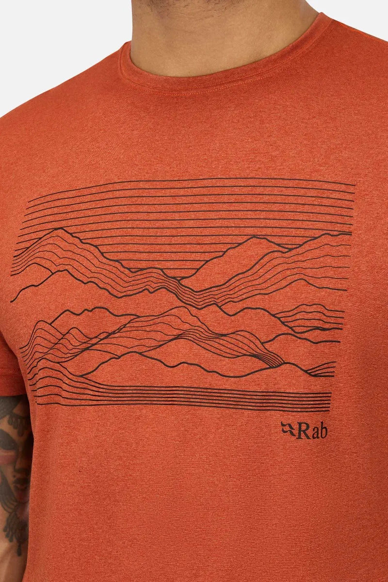 T-SHIRT POUR HOMME, MANTLE OUTLINE RED CLAY