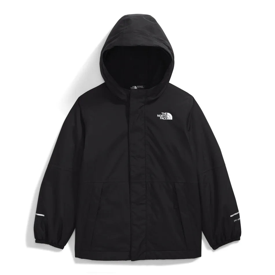 MANTEAU MI-SAISON IMPERMÉABLE ENFANT, WARM STORM NOIR (4 À 7 ANS)