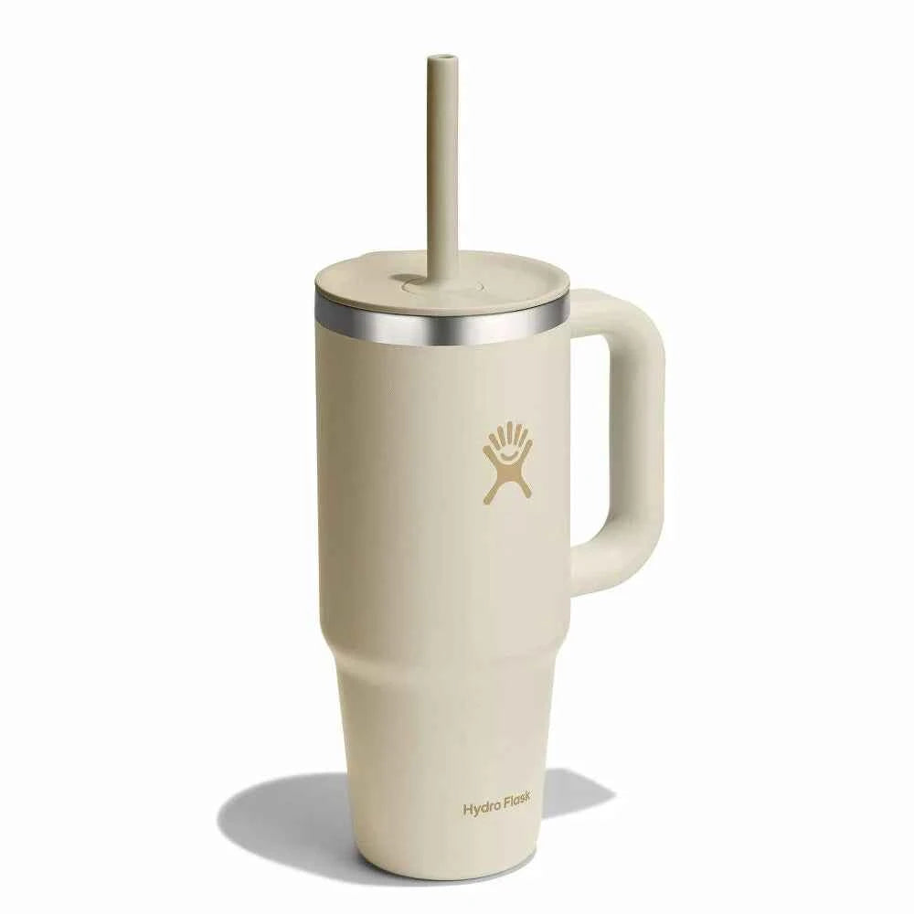 BOUTEILLE 24 OZ ISOTHERME AVEC POIGNÉE & PAILLE, COCONUT